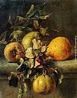Ledge Paintings - Quinces on a Ledge by Adriana-Johanna Haanen